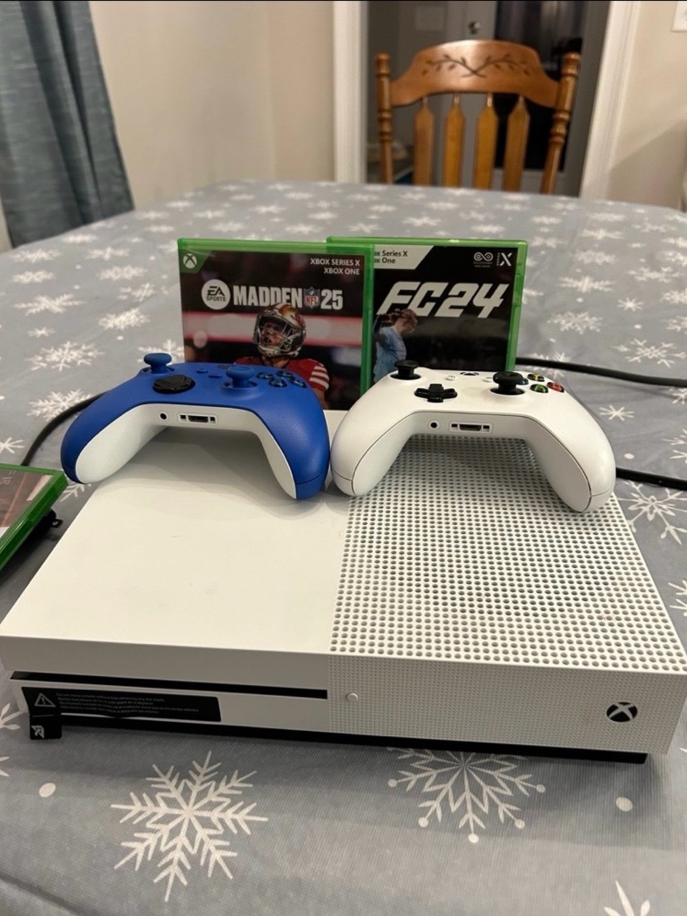 One S Console Bundle with Blue & White Wireless Controllers